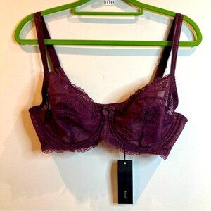 BLUSH Sz 34D Harlow Full Coverage  Underwire Lace Bra in Elderberry NWT